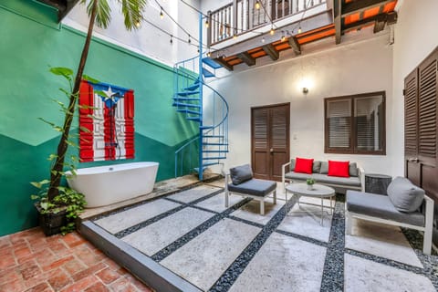 Spiral staircase to access the 2nd story