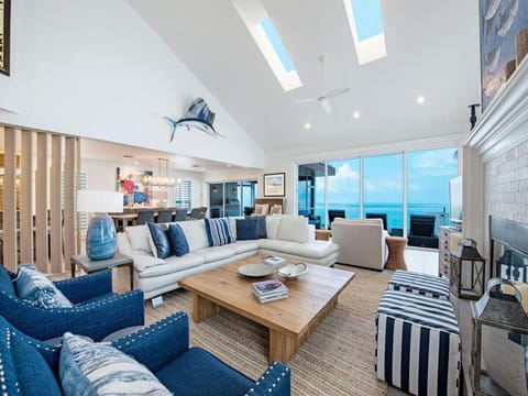 Unwind in the coastal living room with sweeping Gulf views all around