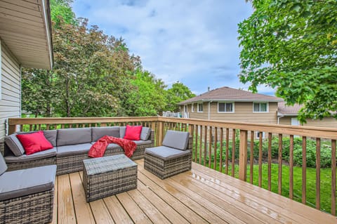Patio with cozy outdoor furniture