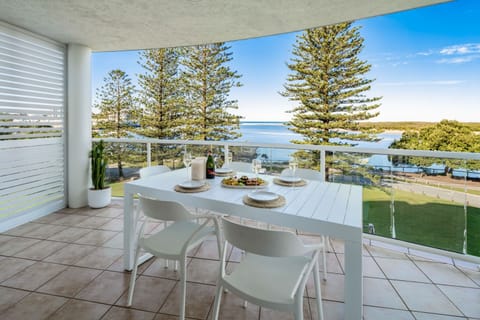Stunning waterfront views across Pumicestone Passage and Bribie Island