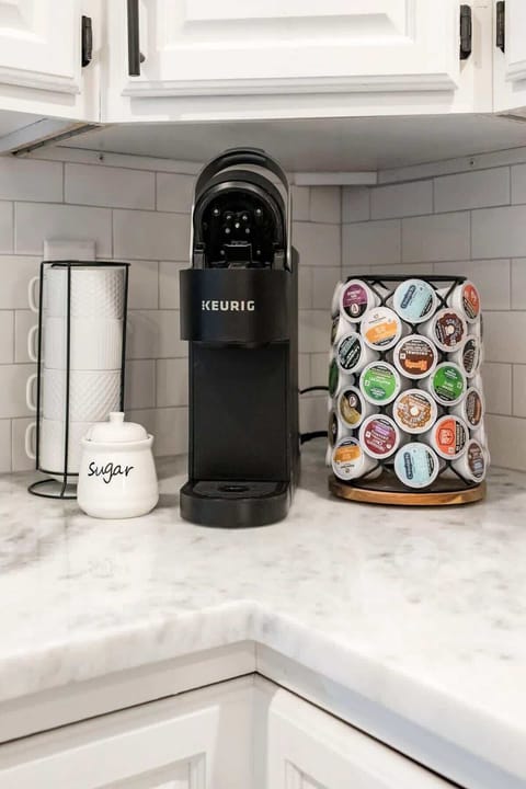 Enjoy your favorite coffee in the morning with a Keurig. Coffee is included