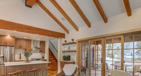 Osprey View is the ultimate combination of location + luxury, centrally situated golf course-front in the heart of Tamarack Resort. The glass french doors let in so much extra light, and provide stunning views of the championship Osprey Meadows golf course and Lake Cascade