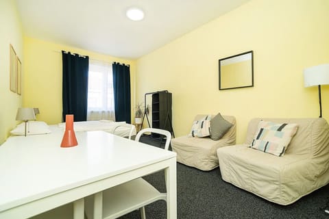 table and bean bags