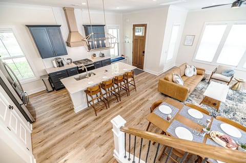 Main living room and kitchen