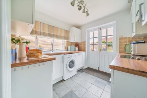 kitchen with door to garden