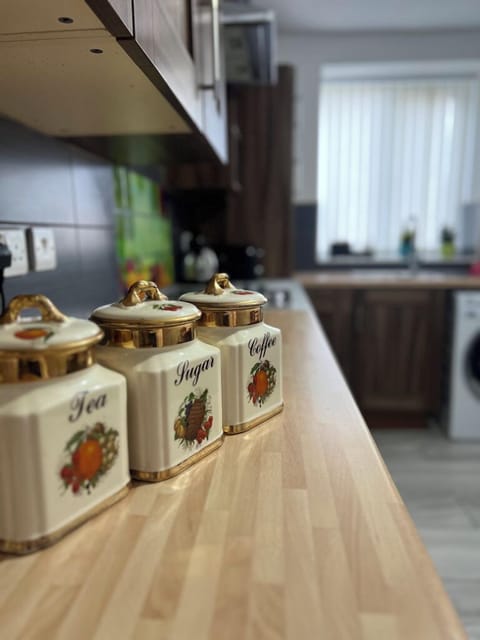 Fridge, microwave, oven, electric kettle