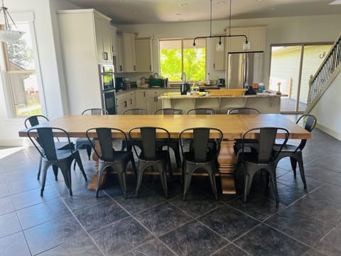 Gather for family meals in the dining area.