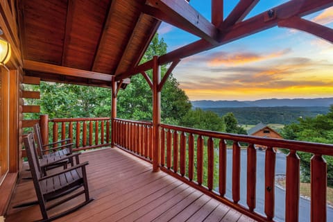 Deck seating with views of the Smoky Mountains
