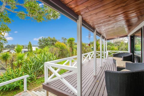 Take a seat and enjoy the view of the sea from the balcony.