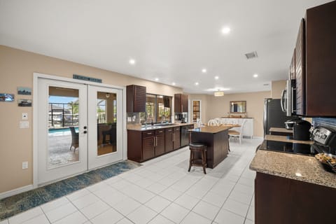 Pool area entrance rests of of kitchen