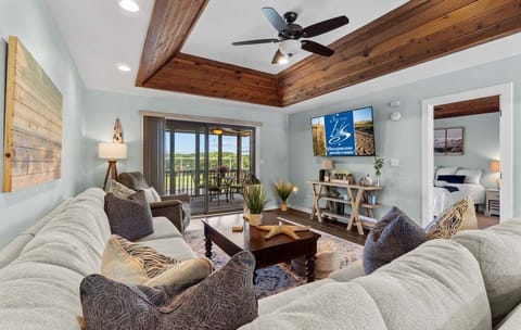 Top-Level Living Room with Deck Access