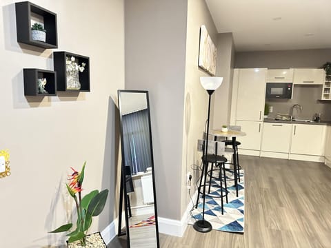 Apartment | Private kitchen | Fridge, microwave, oven, stovetop