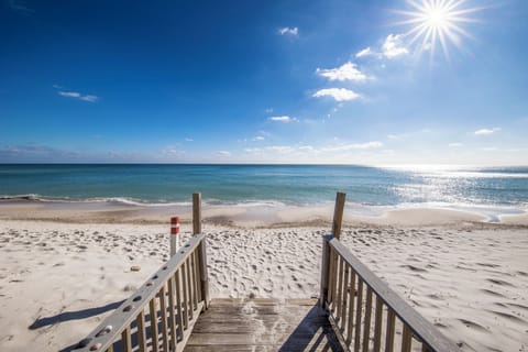 On the beach, white sand