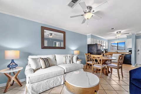 Living space looking into dining area.