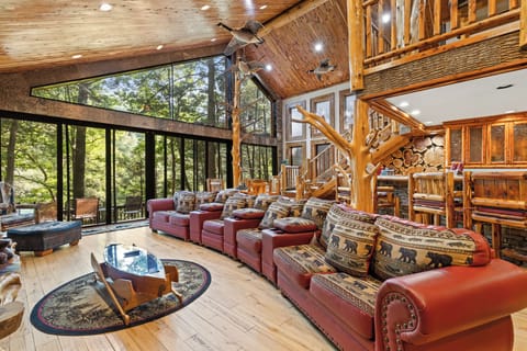  Nothing beats the charm of a wood ceiling and a crackling fireplace! 