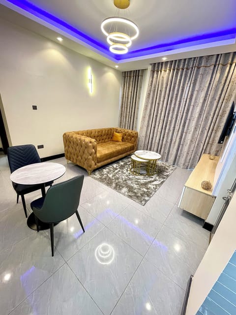 Luxury Apartment, Private Bathroom, City View | Living area