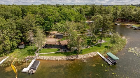 Aerial of Two Docks & Swimming Area