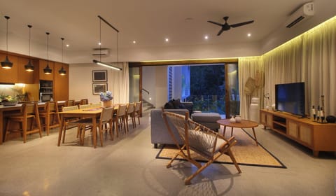 Family Villa, 4 Bedrooms, Balcony, Garden View | Living area | LCD TV, computer monitors