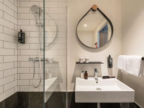 Desk, laptop workspace, blackout drapes, soundproofing