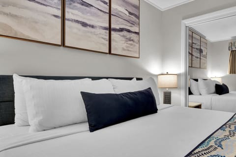 Elegant, serene bedroom showcasing a comfortable king-size bed