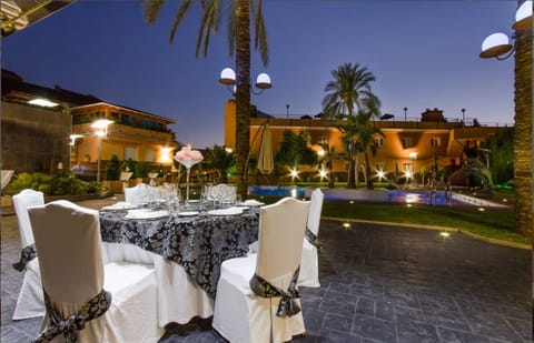 Outdoor banquet area