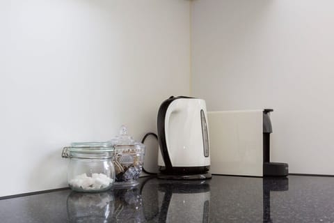 Nespresso coffee machine and kettle are available 