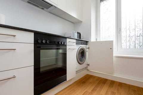 Washing machine is available in the apartment, equipped with dryer function for our guests exclusive use.
