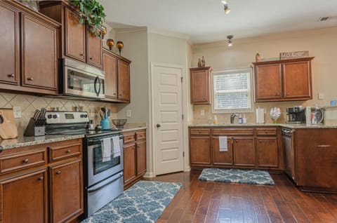 "Fully equipped kitchen."

