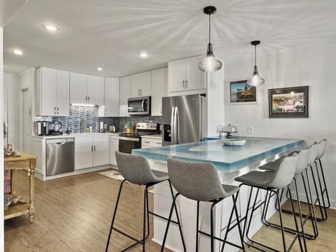 Kitchen and Dining Deja Blue | 111C Oceanside Villas | Isle of Palms SC | IOP Escapes