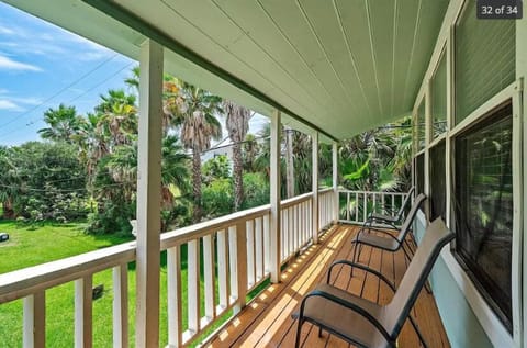 Small covered sitting porch.