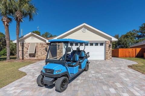 Private Driveway With 6 Seat Golf Cart