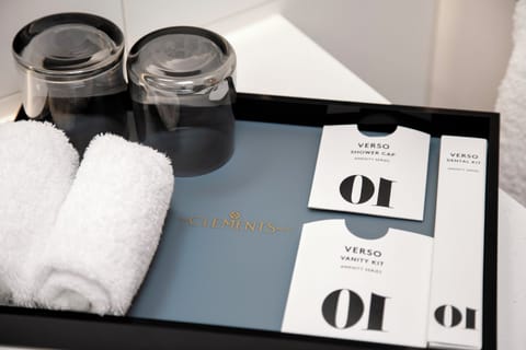 Shower, hair dryer, bathrobes, towels