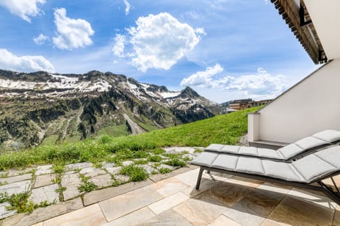 Terrace of the Hämmerle house in Damüls in the Bregenzerwald.