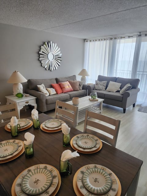 Dinning Room and Living Room with Ocean Front Balcony