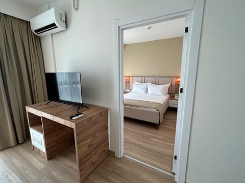 55-inch LED TV with satellite channels, heated floors