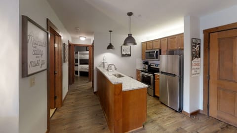 Indoors, Floor, Flooring, Kitchen, Refrigerator