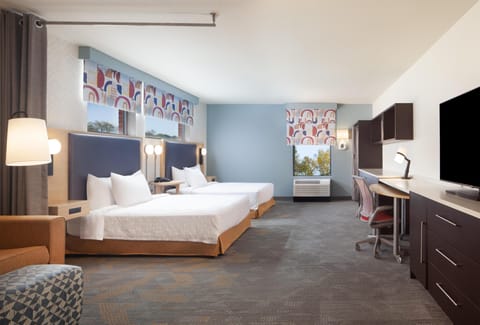 Studio, 2 Queen Beds, Accessible, Bathtub | Premium bedding, desk, laptop workspace, iron/ironing board