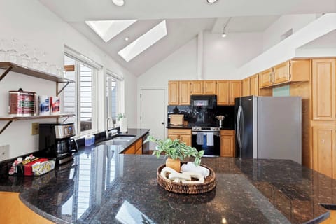 This fully equipped kitchen provides ample counter space to ensure a delightful and delectable cooking experience.