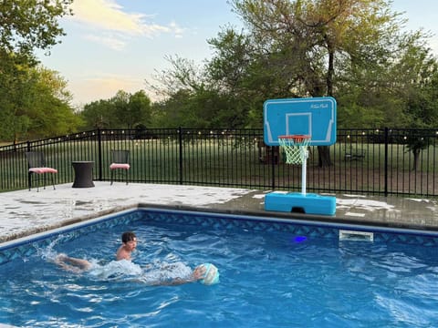 Swim and play basket ball