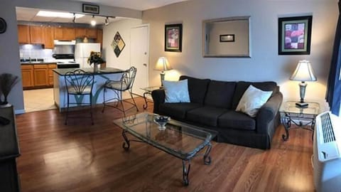 40-inch flat-screen TV with satellite channels, TV