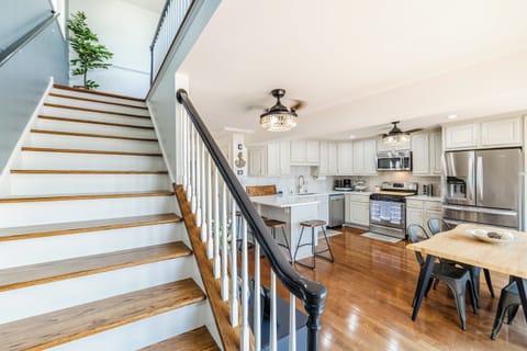 Enjoy your morning coffees and meals in this kitchen 