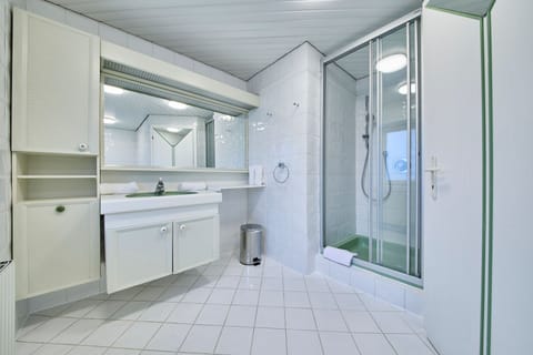 Basic Quadruple Room, Non Smoking, Mountain View | Bathroom | Shower, hair dryer, towels, soap