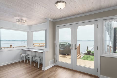 Views of the water from the kitchen and living room