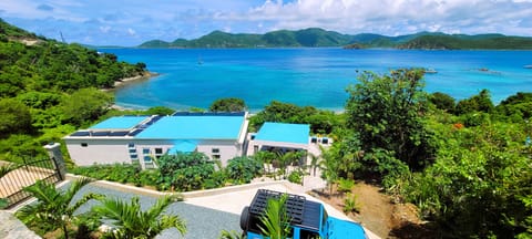 View of the villa from the top of the property