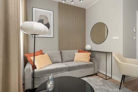 Living room with double sofa bed.