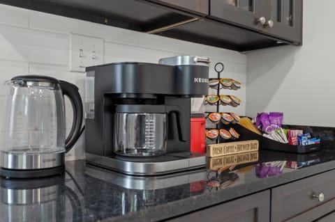 Kickstart your morning - coffee, tea, snack bars provided to energize your day.