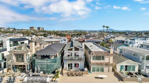 Aerial view of home from the beach