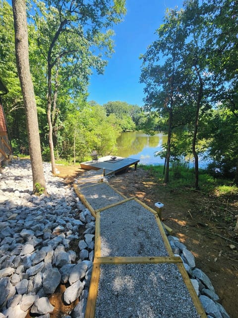 Steps to a Private Deck Overlooking the Pond