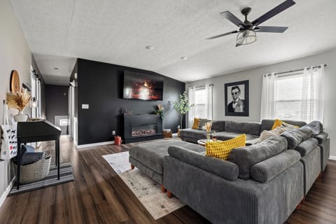 The couch is extra deep and the vibe is extra chill