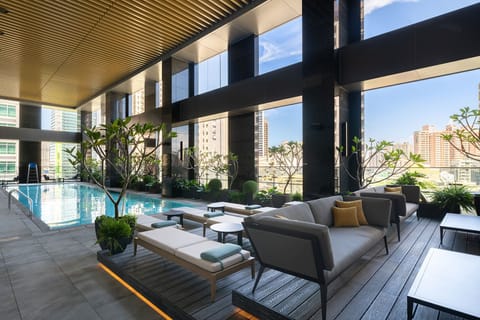 Outdoor pool, open 6:30 AM to 10:00 PM, sun loungers